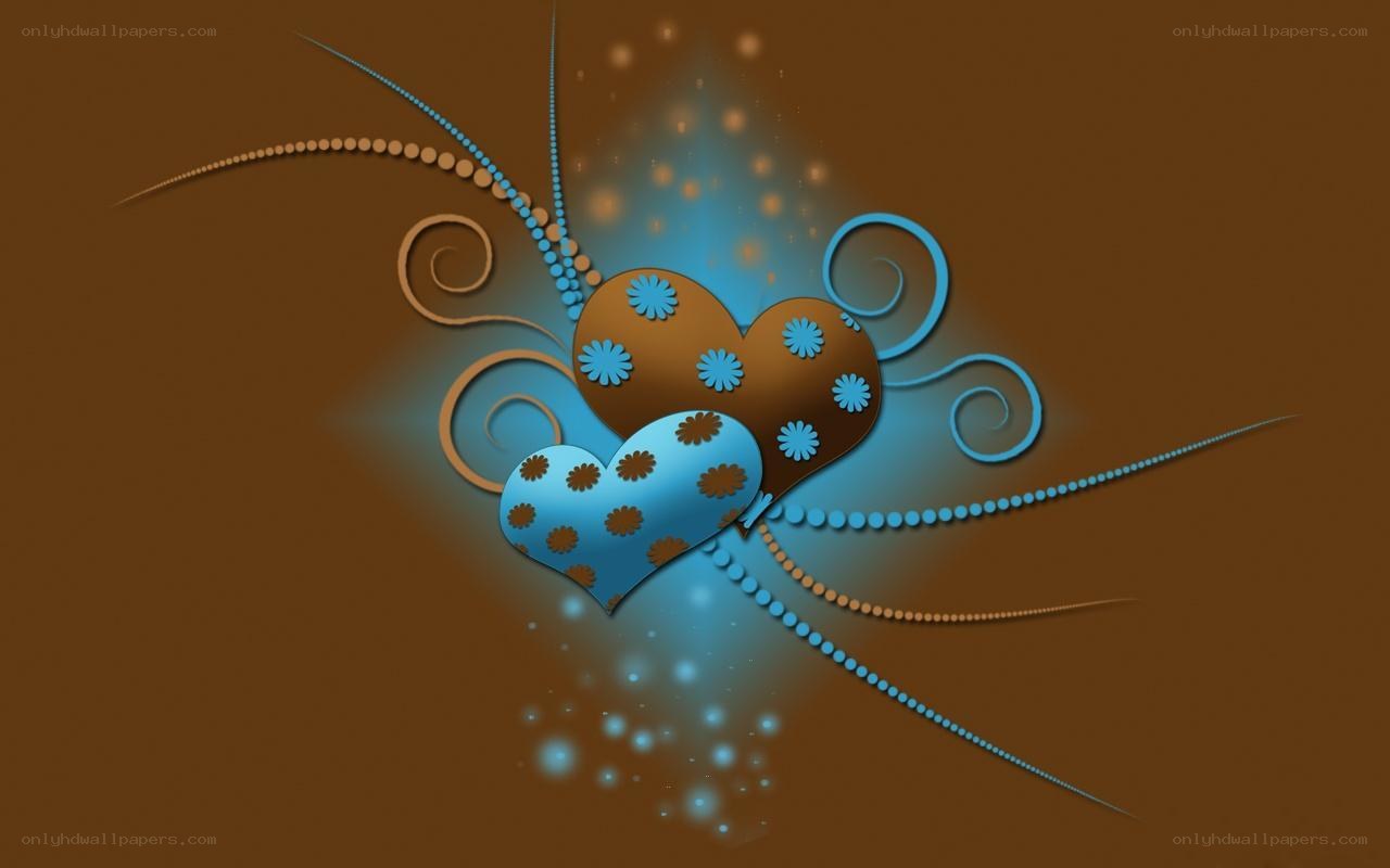 blue and brown heart design