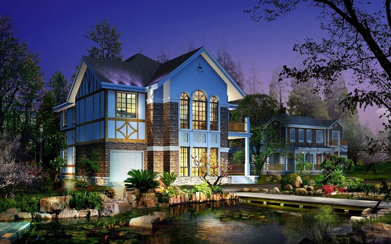 Blue and Brown House
