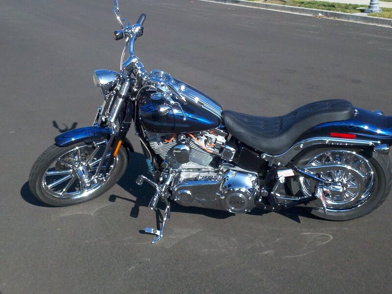 Blue and Chrome Motorcycle — Calm