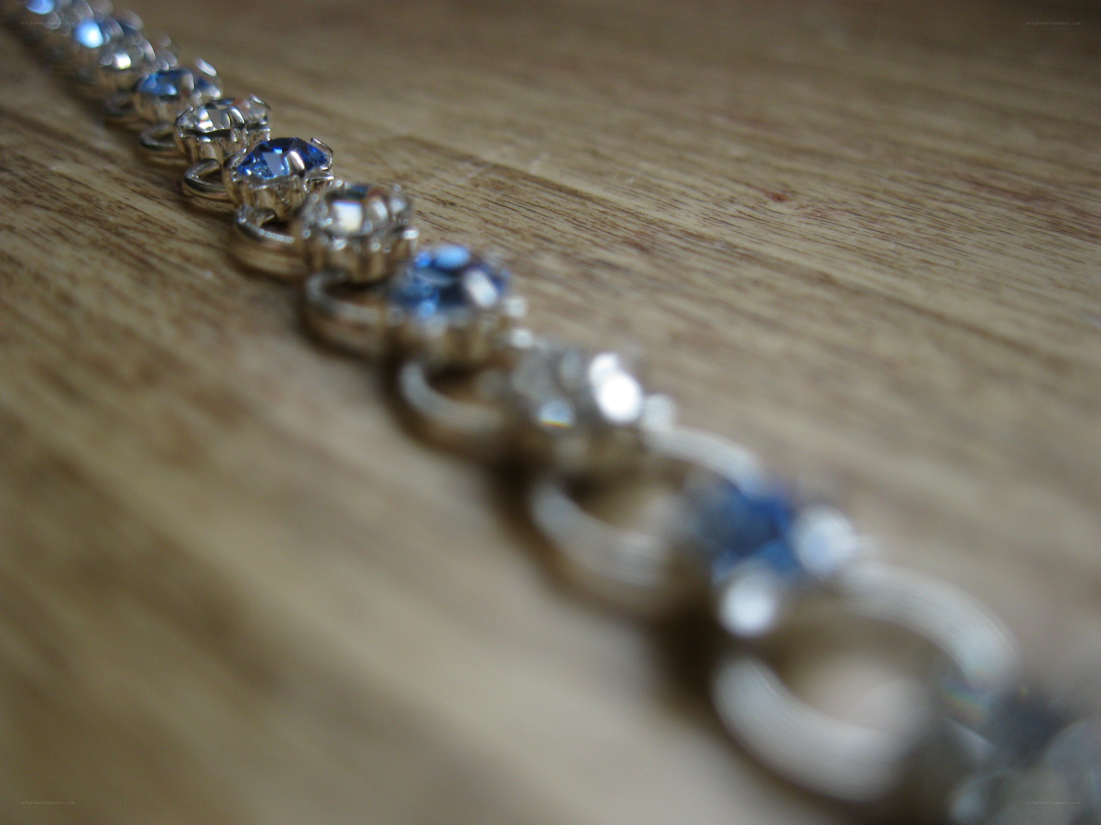 Blue and clear gemstone bracelet