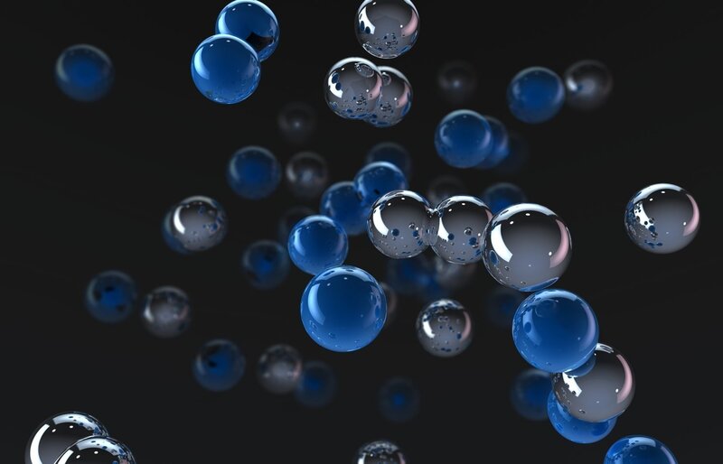 Blue and Clear Spheres