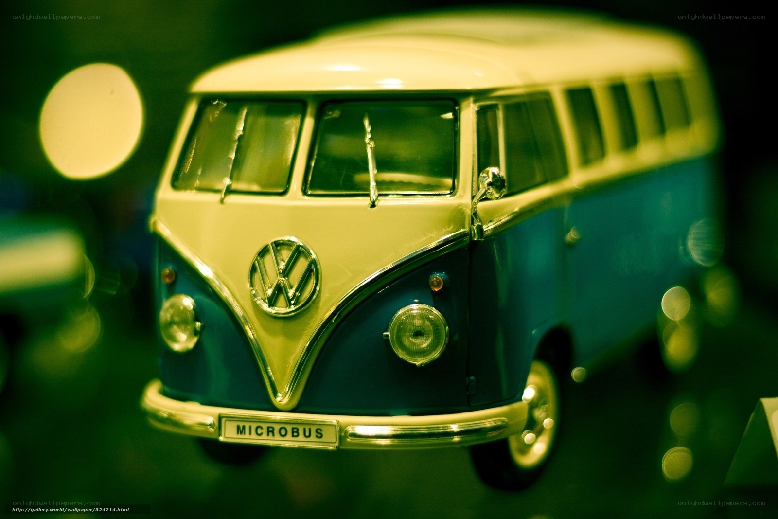 Blue and cream microbus model