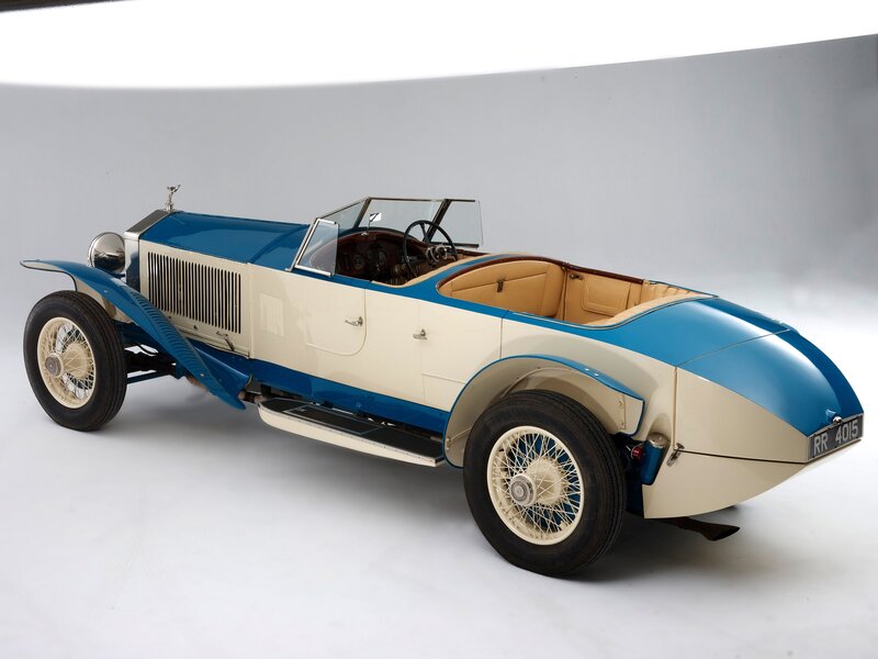 Blue and cream vintage car