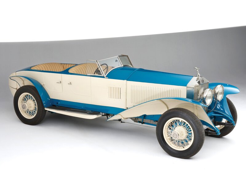 Blue and cream vintage car
