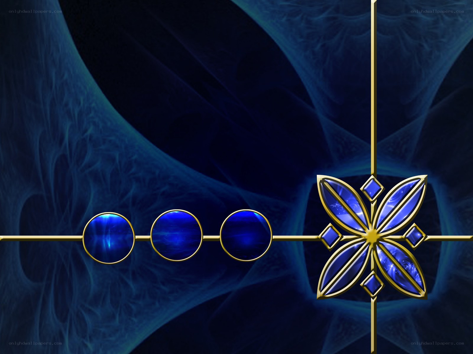 Blue and gold abstract design