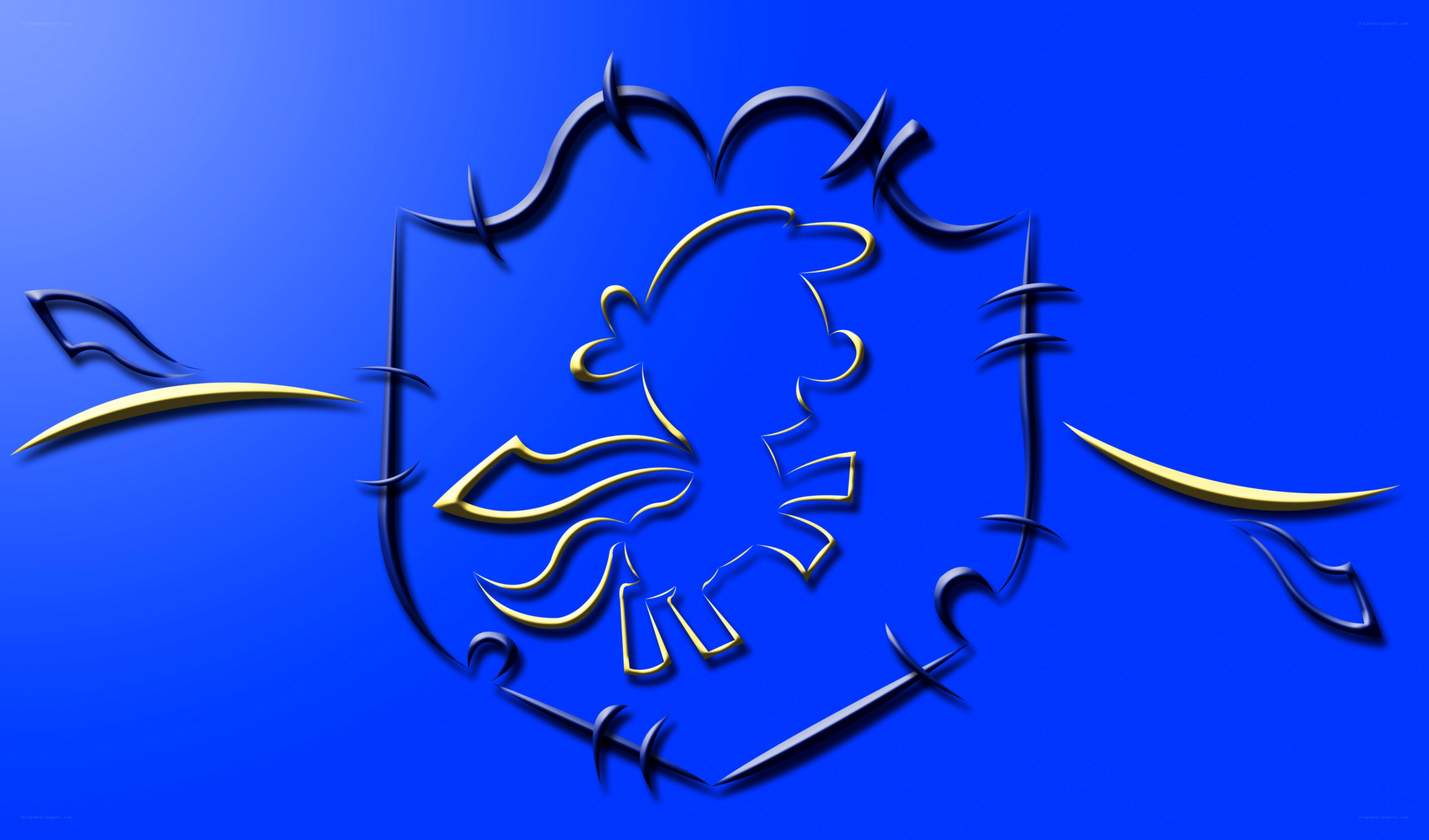 blue and gold abstract logo