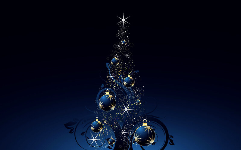 Blue and Gold Christmas Tree — Festive