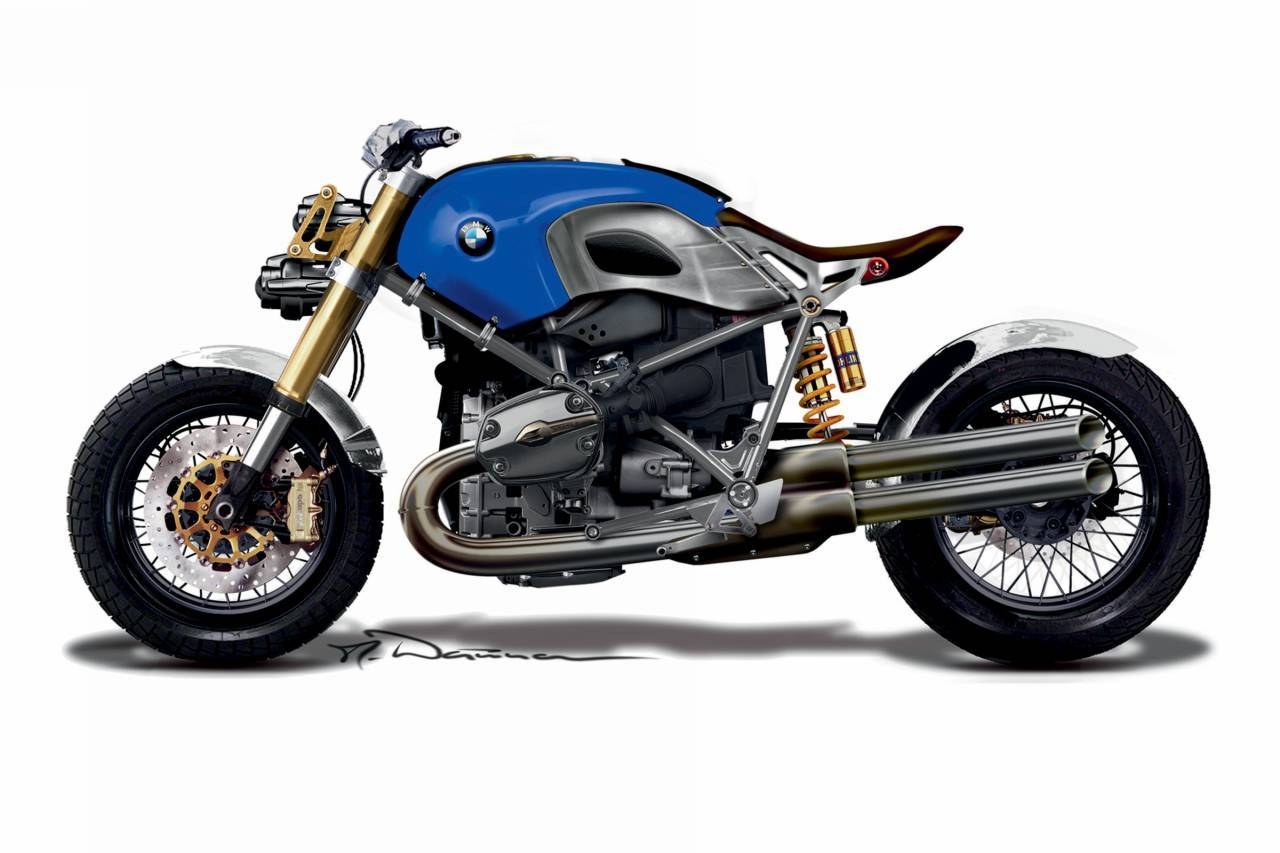 blue and gold custom motorcycle