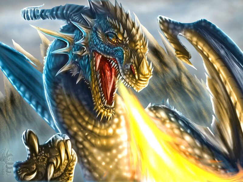 Blue and Gold Dragon