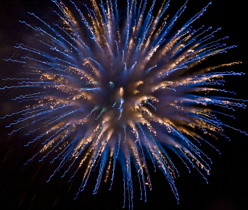 Blue and Gold Fireworks