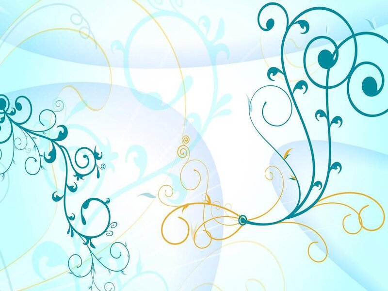 blue and gold floral swirls