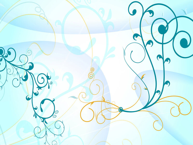 blue and gold floral swirls