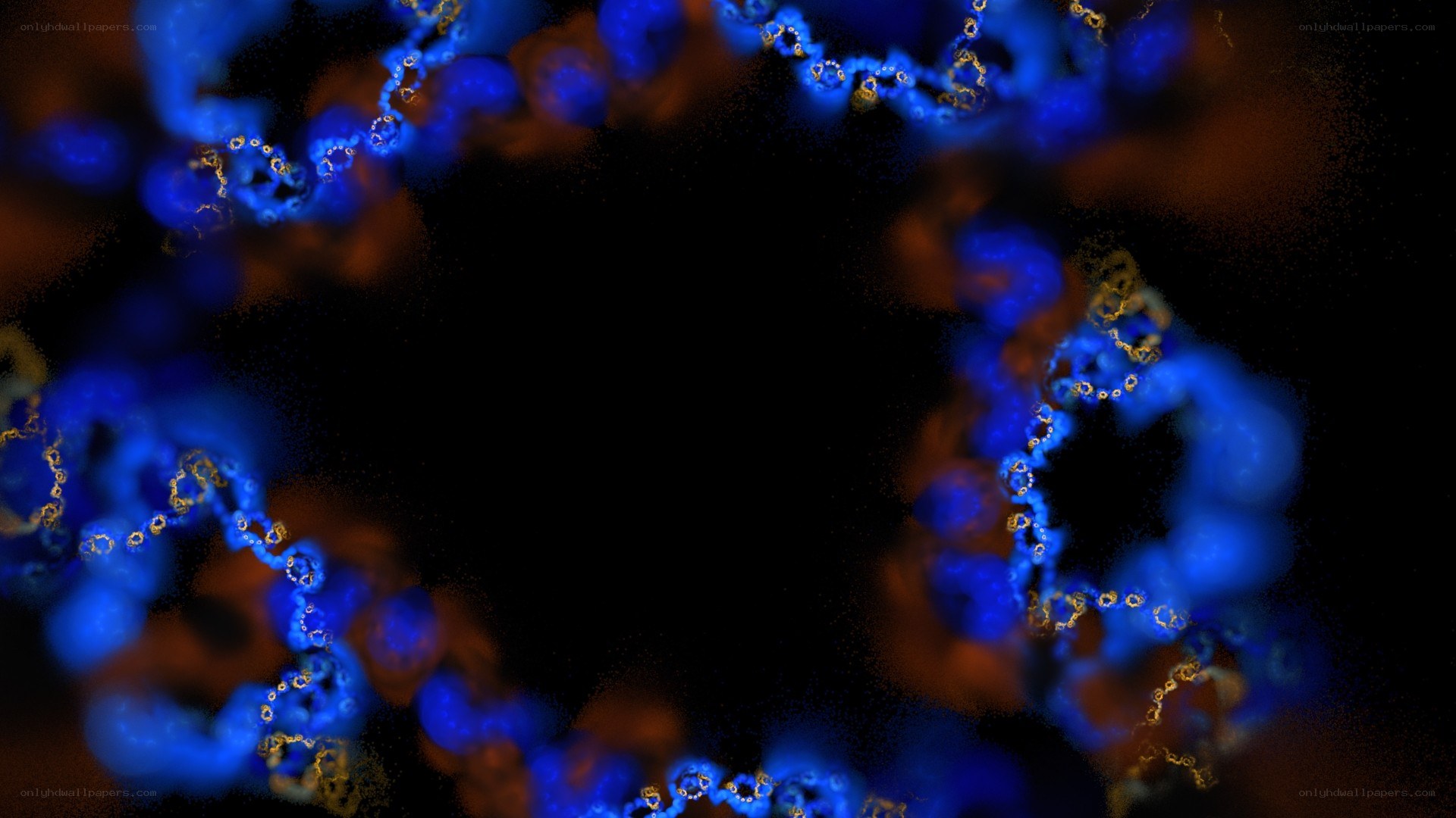blue and gold fractal pattern