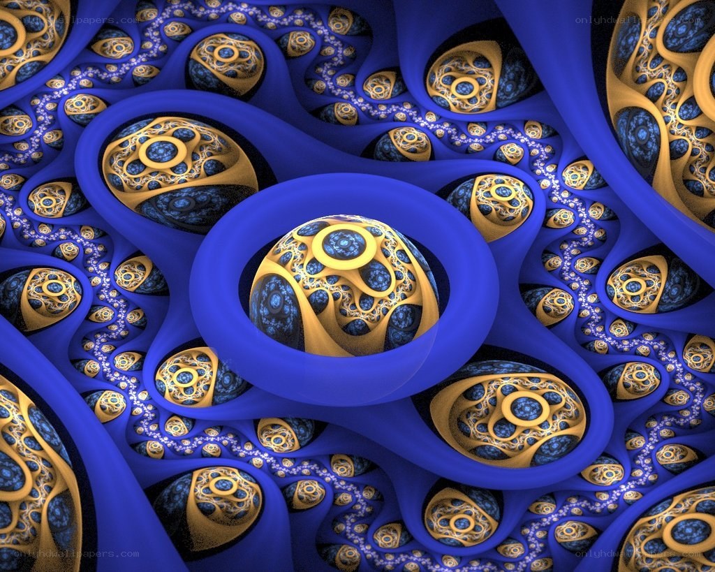 blue and gold fractal pattern