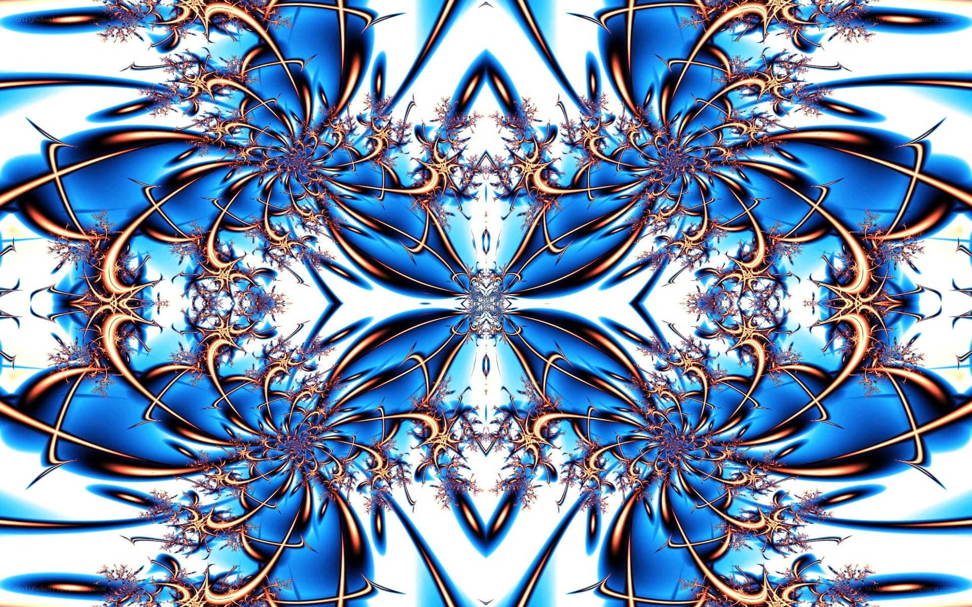 blue and gold fractal pattern
