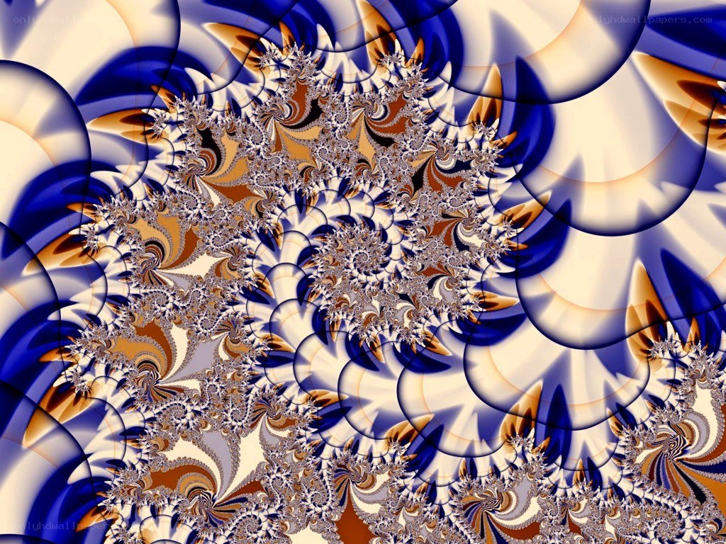 blue and gold fractal pattern