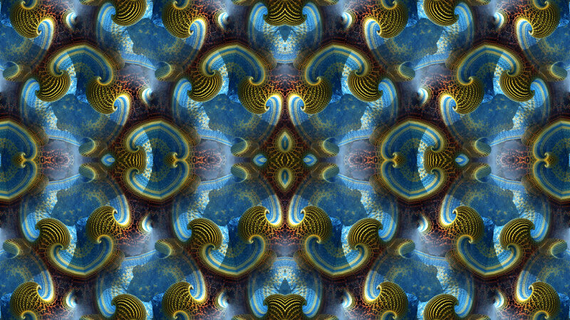 Blue and Gold Fractal Pattern — Complex
