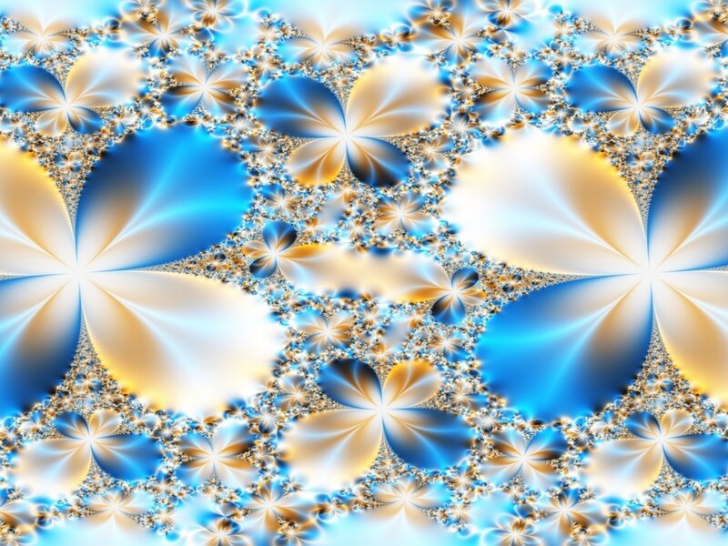 Blue and Gold Fractal Pattern — Hypnotic
