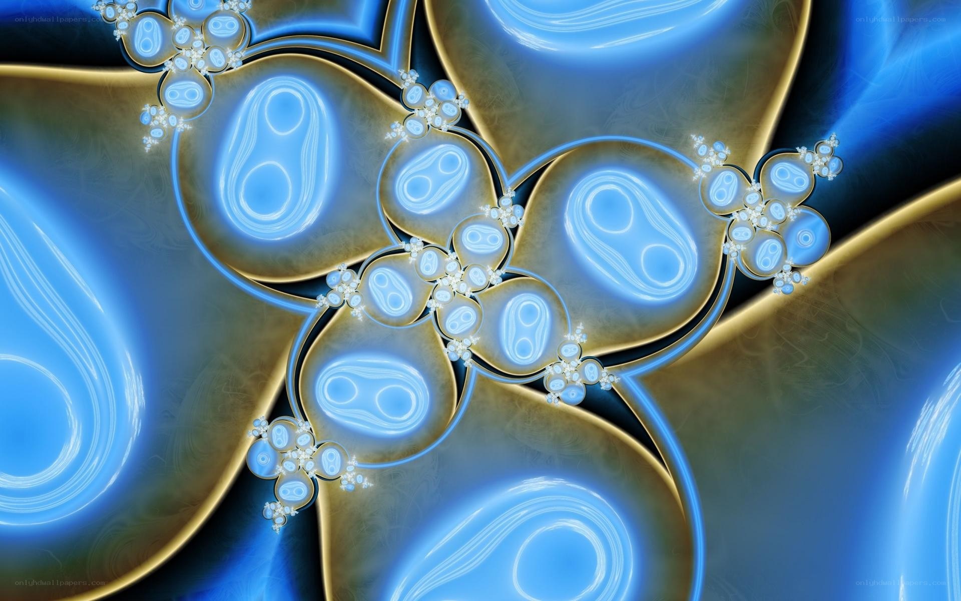 blue and gold fractal pattern
