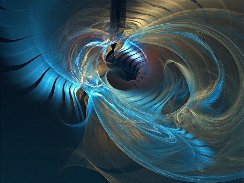 blue and gold fractal swirl