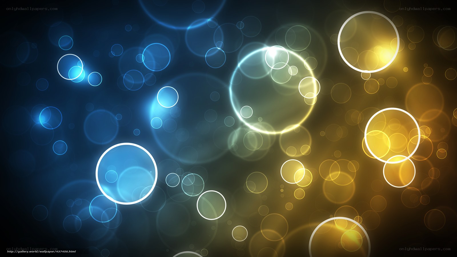 blue and gold light circles