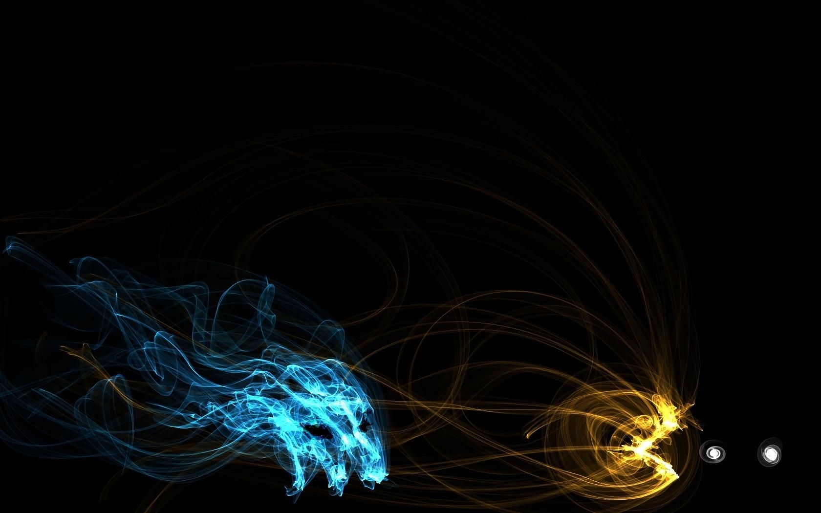 blue and gold light trails