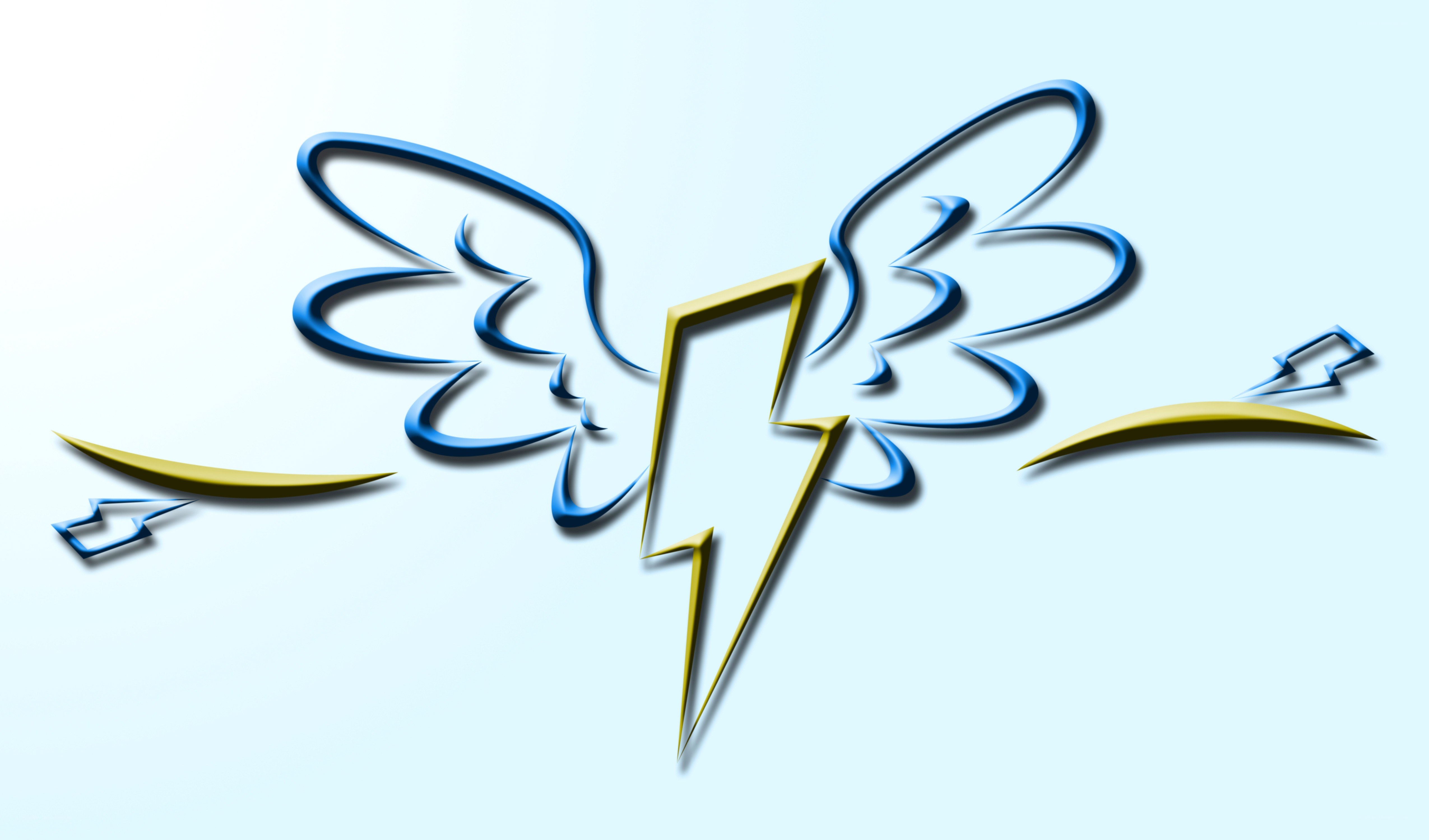 blue and gold lightning wings