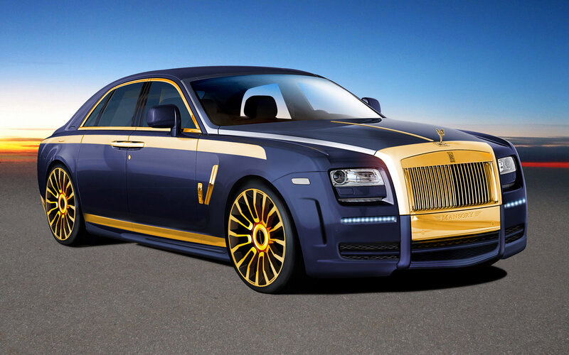 Blue and Gold Luxury Car — Luxurious