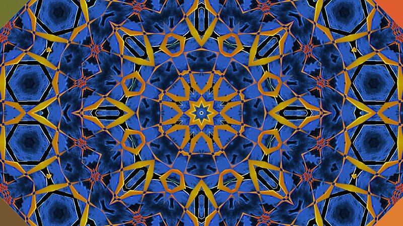 Blue and Gold Mandala — Symmetrical