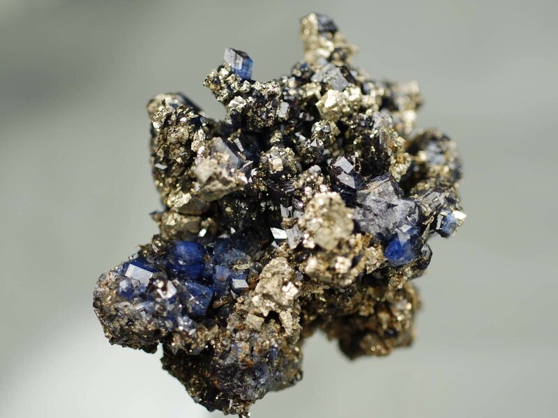 Blue and Gold Mineral Cluster — Neutral