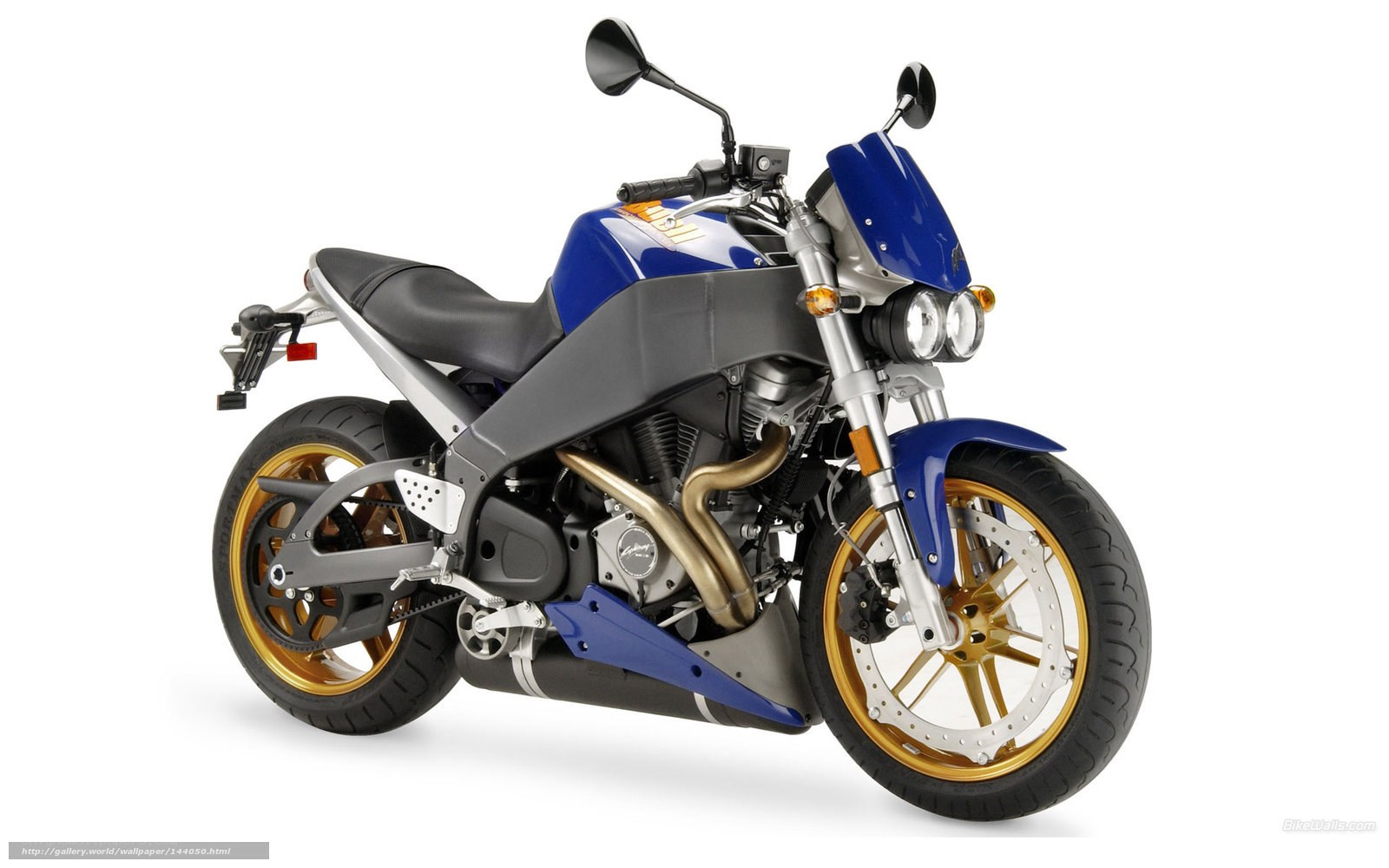 blue and gold motorcycle