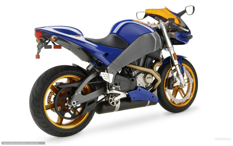 Blue and Gold Motorcycle — Neutral, Photograph