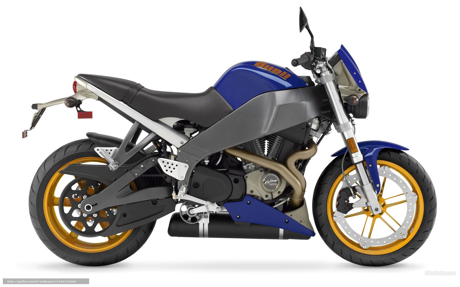 blue and gold motorcycle