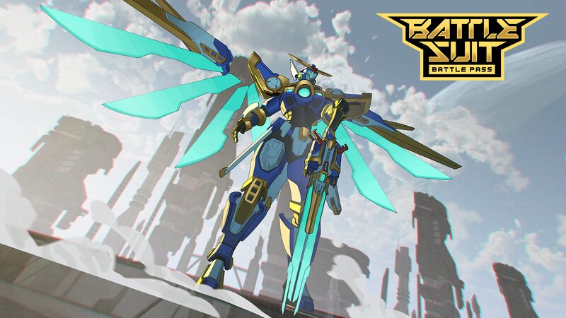 Blue and Gold Robot — Dramatic, Digital Art
