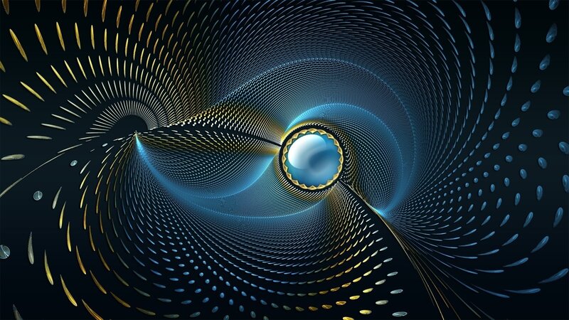 Blue and Gold Spiral Tunnel — Black
