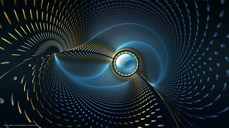 Blue and Gold Spiral Tunnel