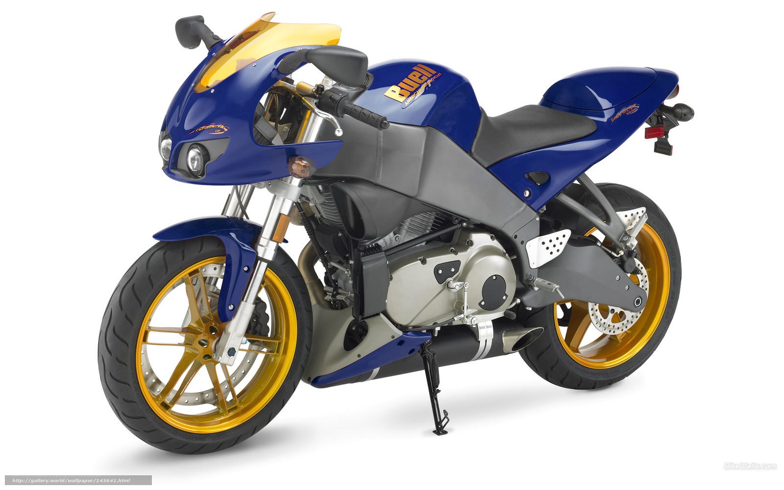 blue and gold sport motorcycle