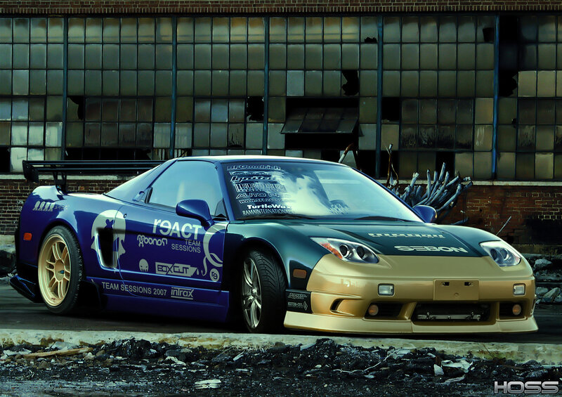 Blue and Gold Sports Car
