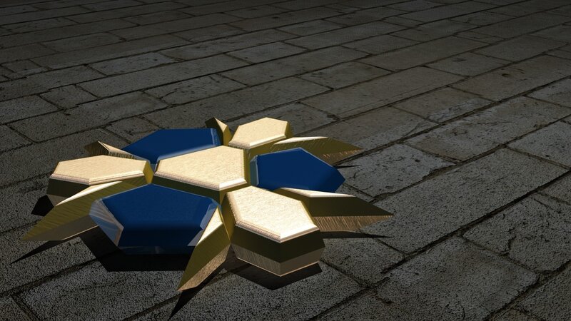 Blue and Gold Star Shape
