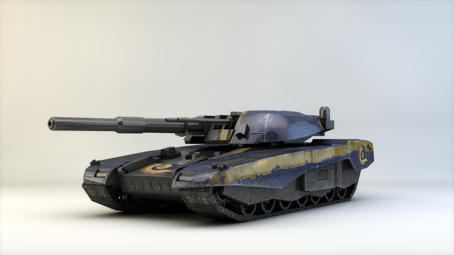 blue and gold tank model