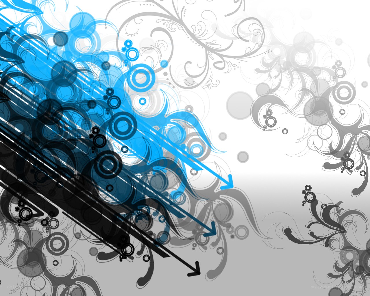 blue and gray abstract swirls