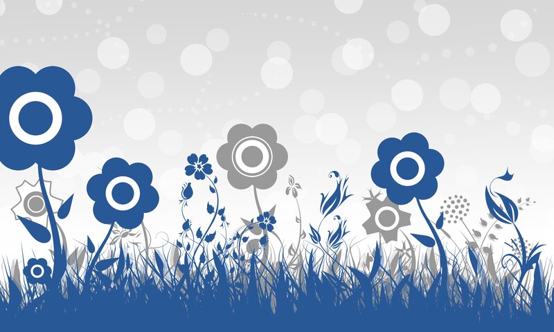 Blue and Gray Flowers