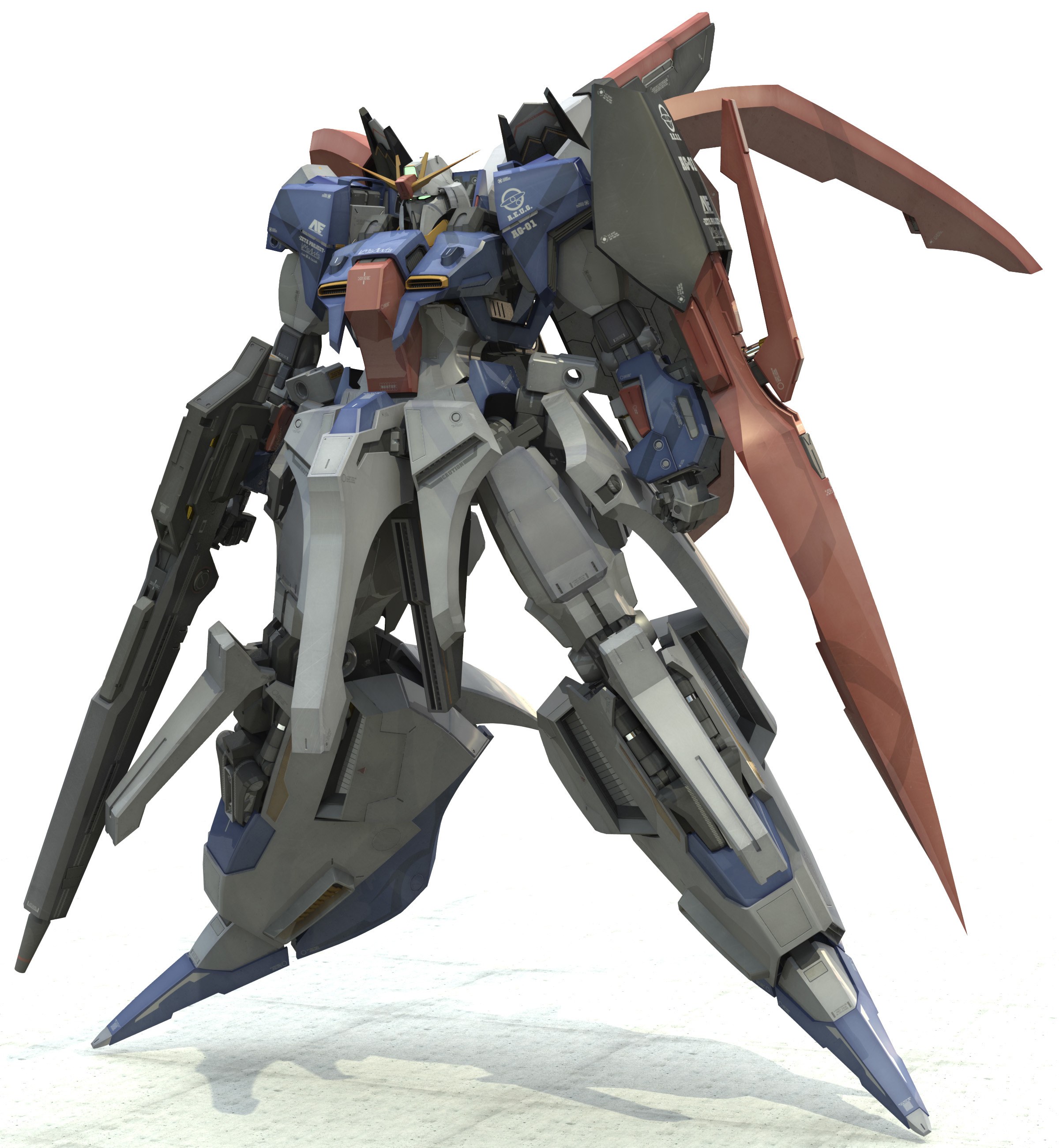Blue and gray mobile suit