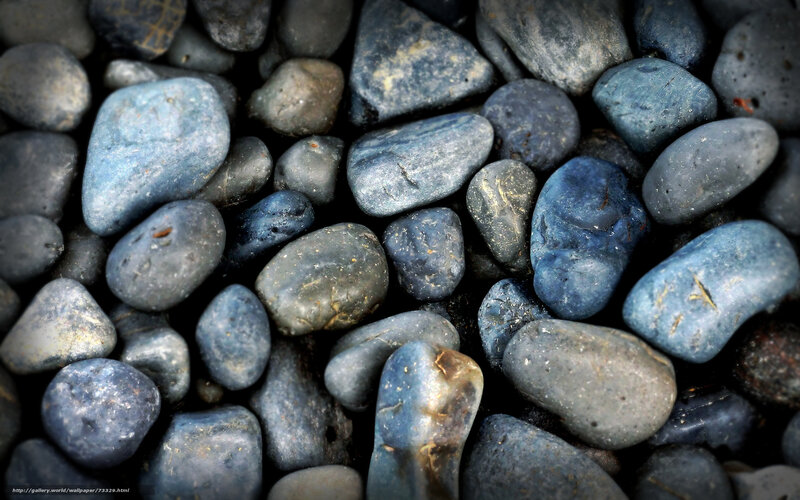 Blue and gray pebbles