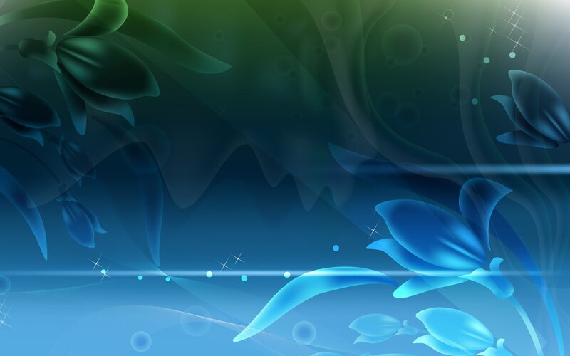 Blue and green abstract floral design