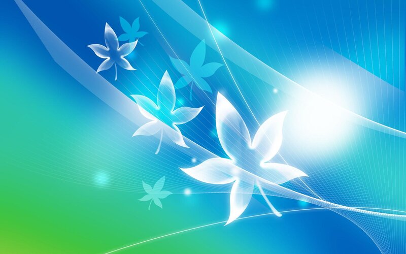 blue and green abstract floral design