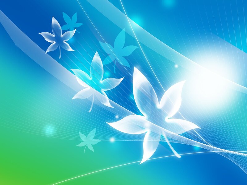 blue and green abstract leaves