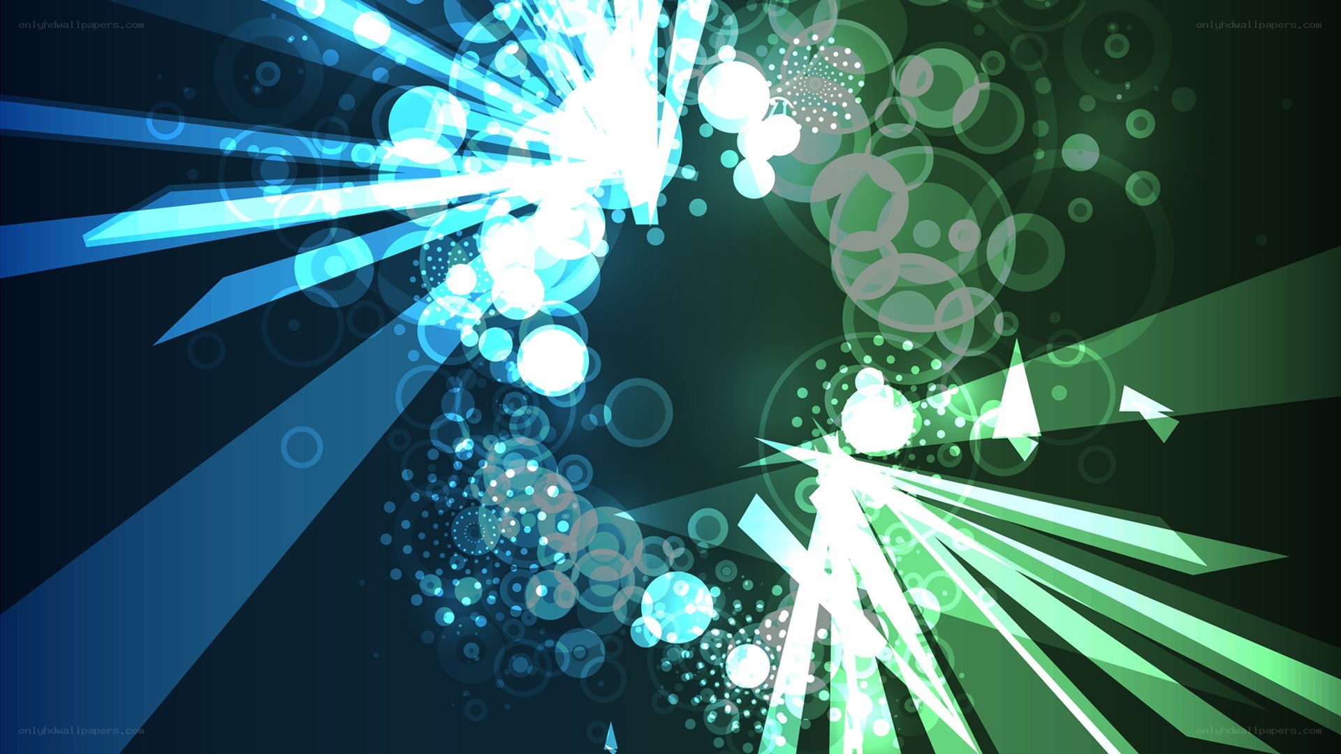 blue and green abstract light burst