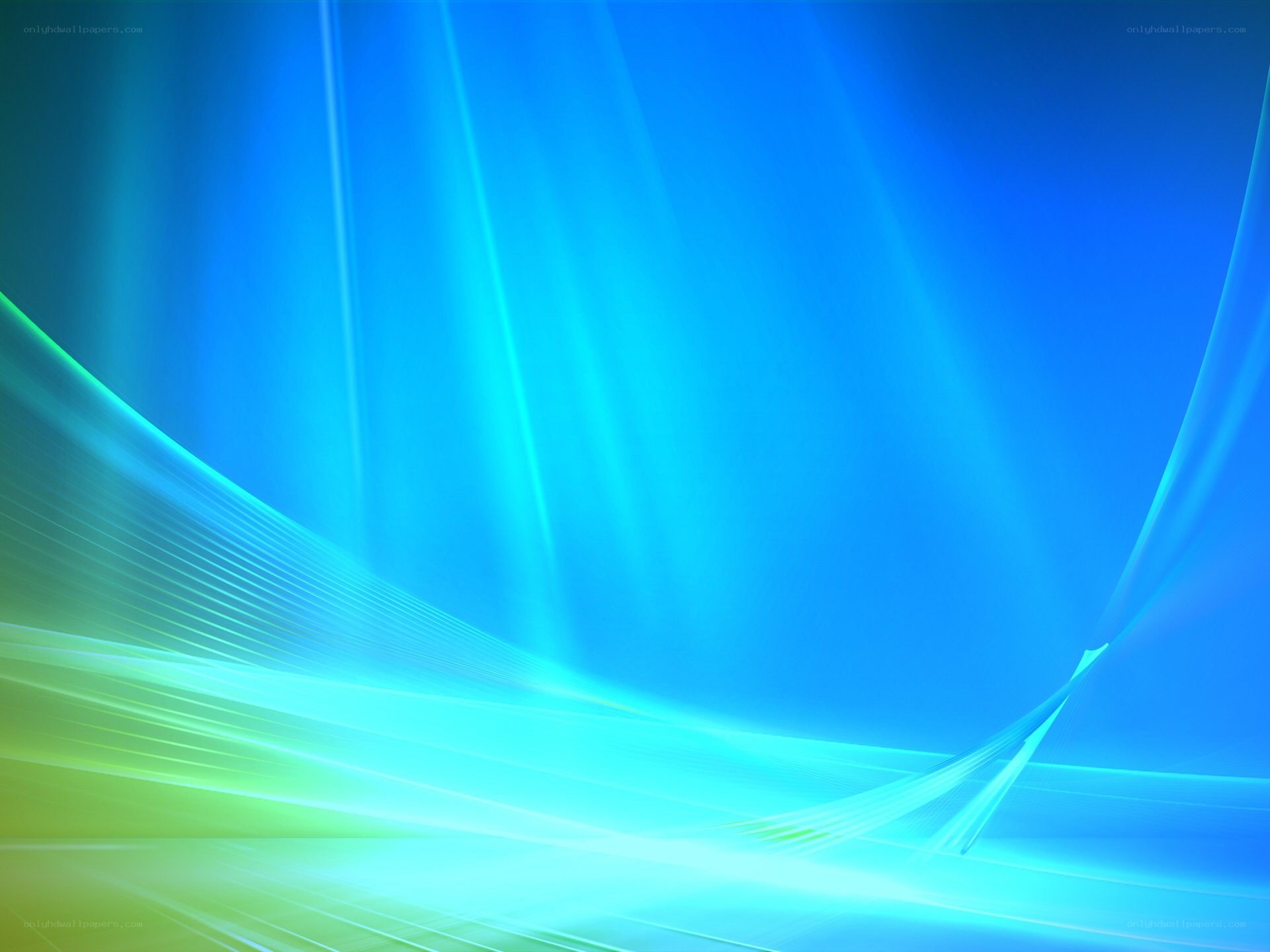 Blue and green abstract light waves