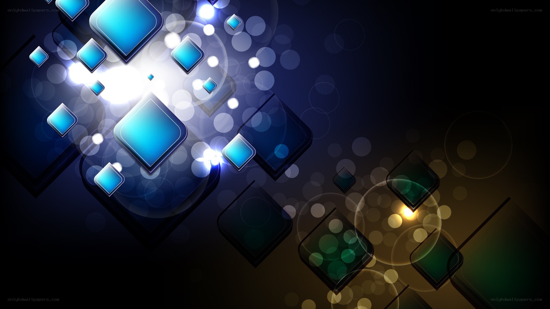 blue and green abstract squares